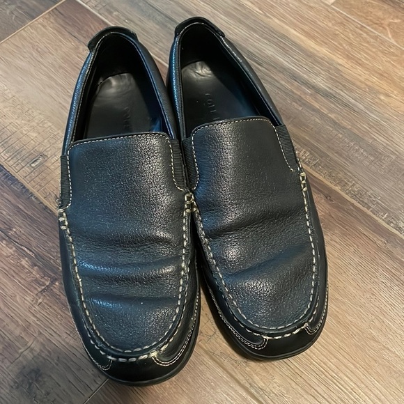 Cole Haan Mens Shoes 8.5M Tucker Venetian Casual Slip On Loafer Black Leather - Picture 1 of 9